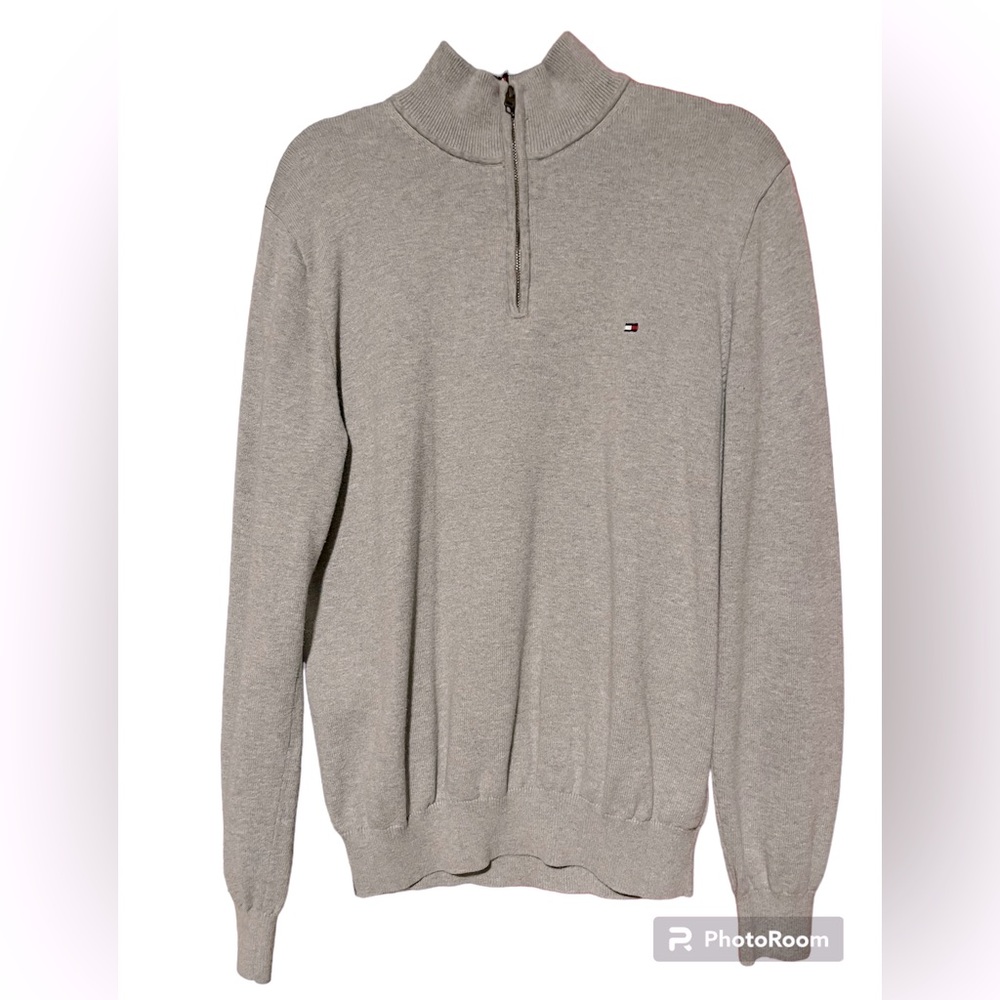 Tommy Hilfiger Quarter Zip Grey Sweater